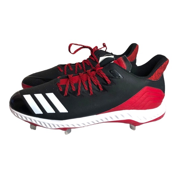 Adidas Mens Size 15 Icon Bounce Medal Baseball Cleats Shoes  Black Red NWT Sport - Picture 5 of 12